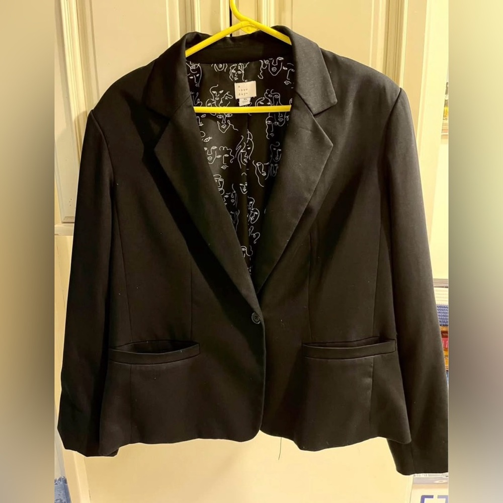 A New Day Black lined blazer. Sizes L and XL.